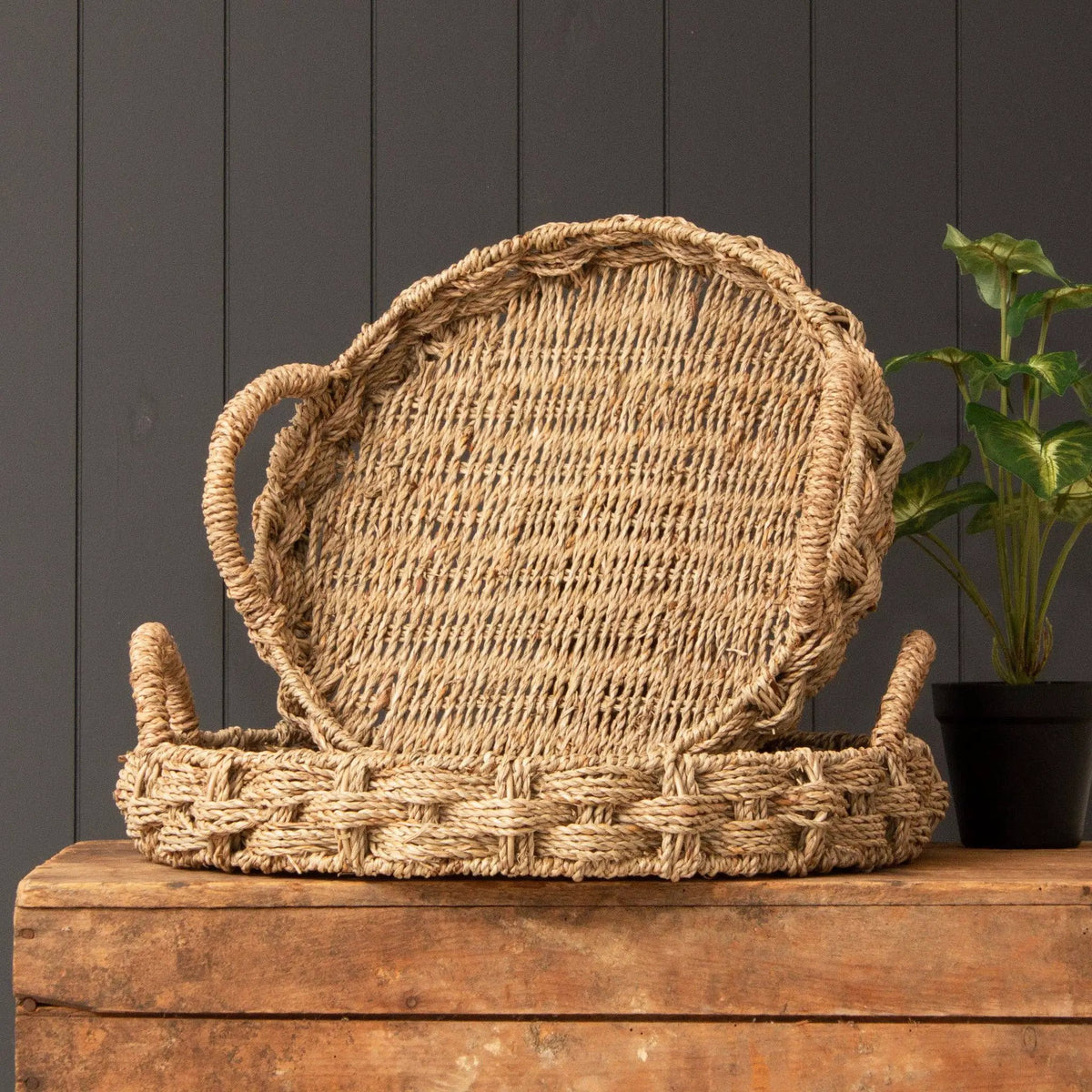 Handmade Braided Seagrass Trays by Audrey's Home & Gift