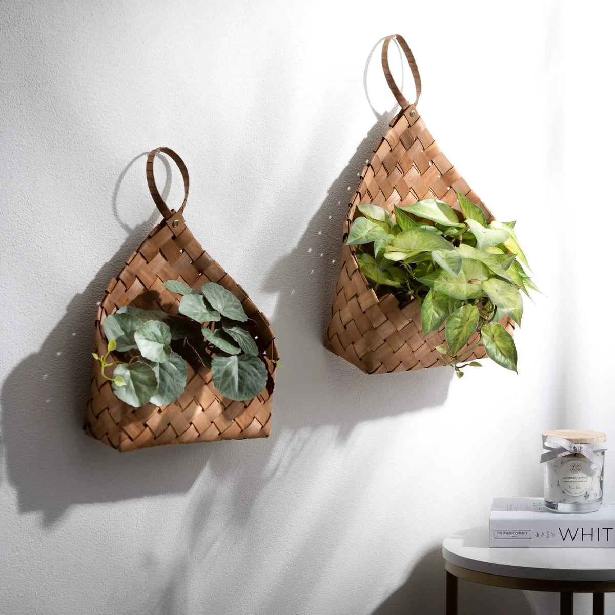 HANGING GRASS WALL BASKET (Set of 2) by Sullivans Home Decor