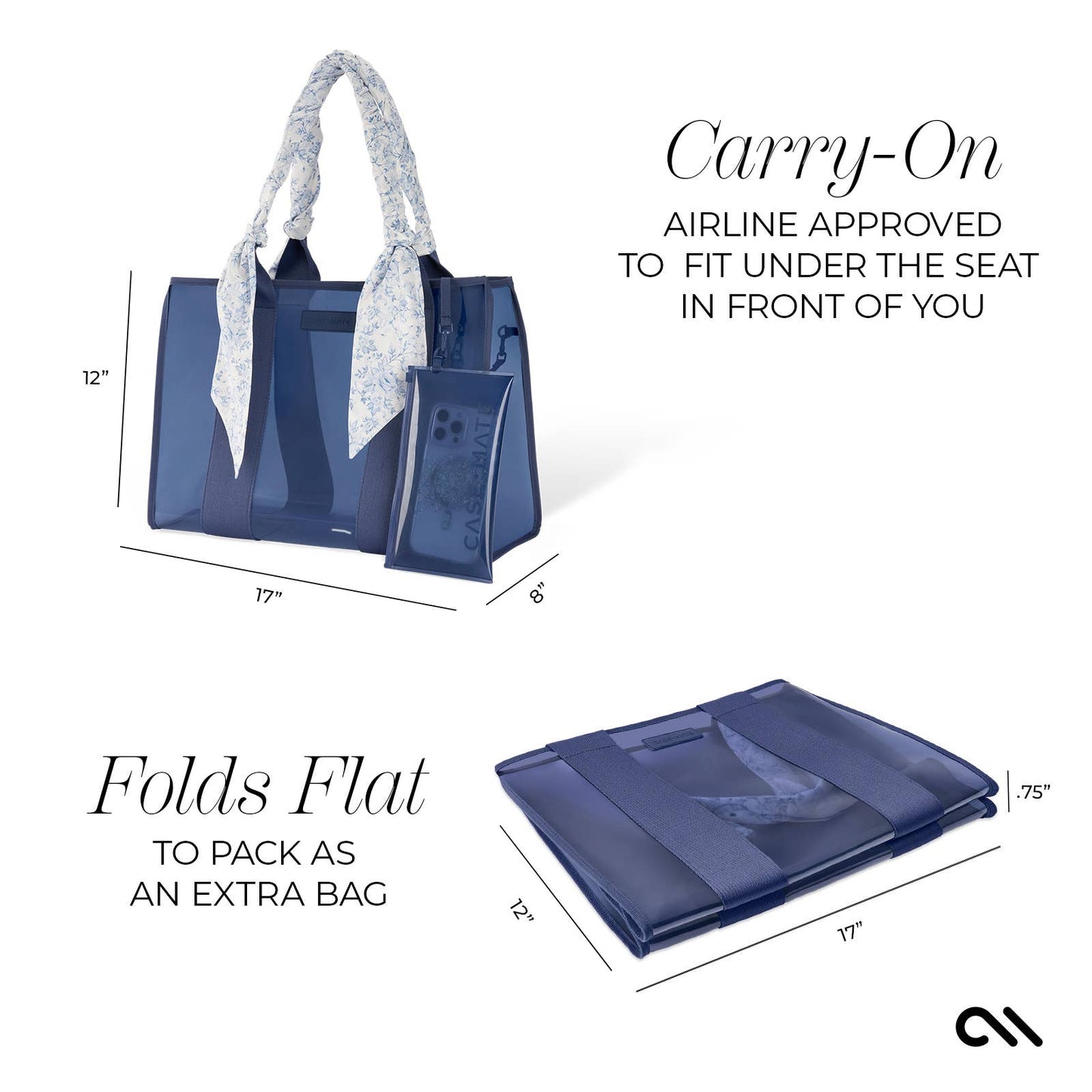 Case-Mate Something Navy Twilly Jelly Tote Bag