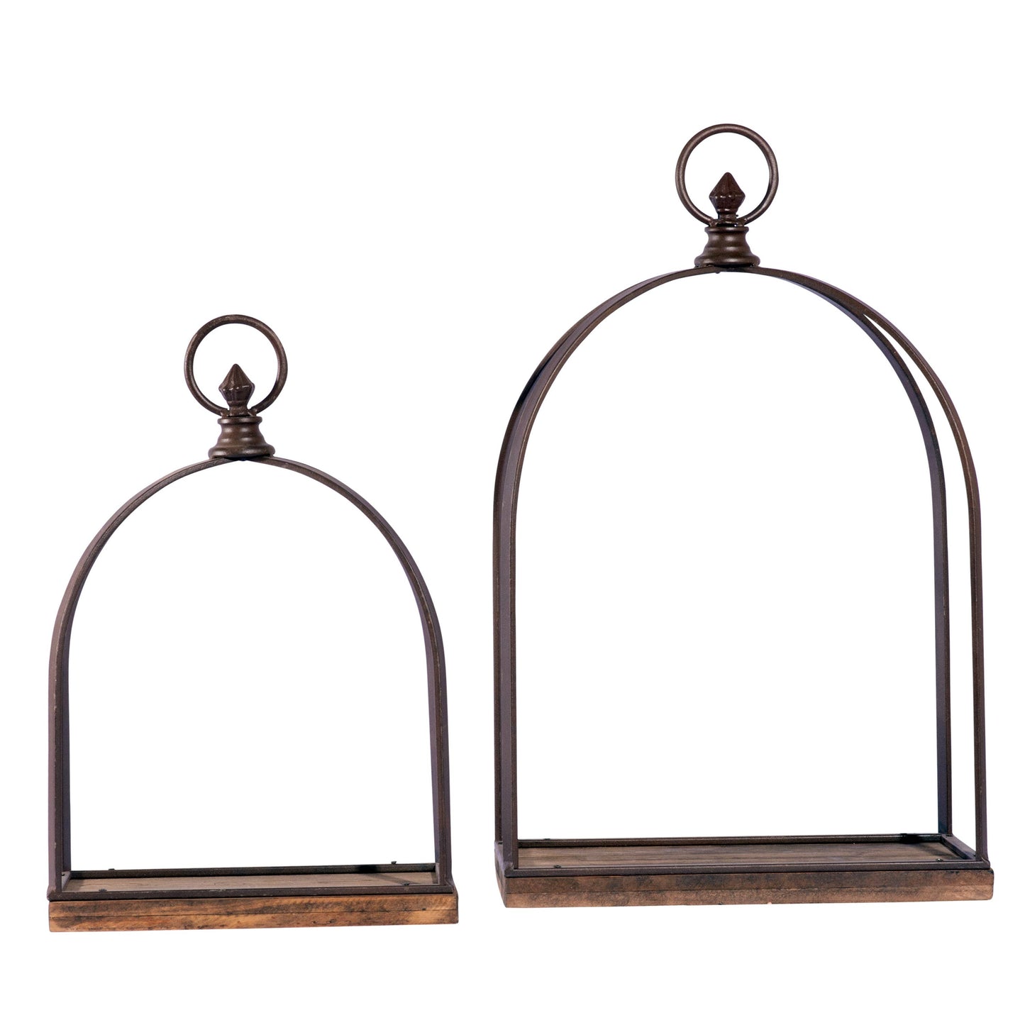 Black Metal and Wood Lanterns