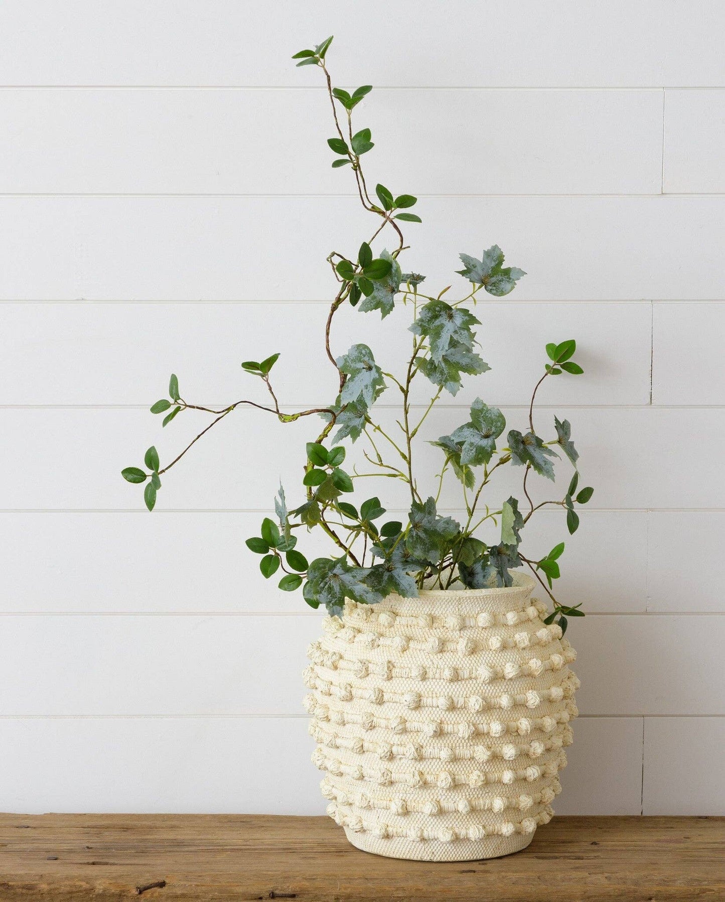 Ivory Textured Knot Cement Vase - 49th & Magnolia