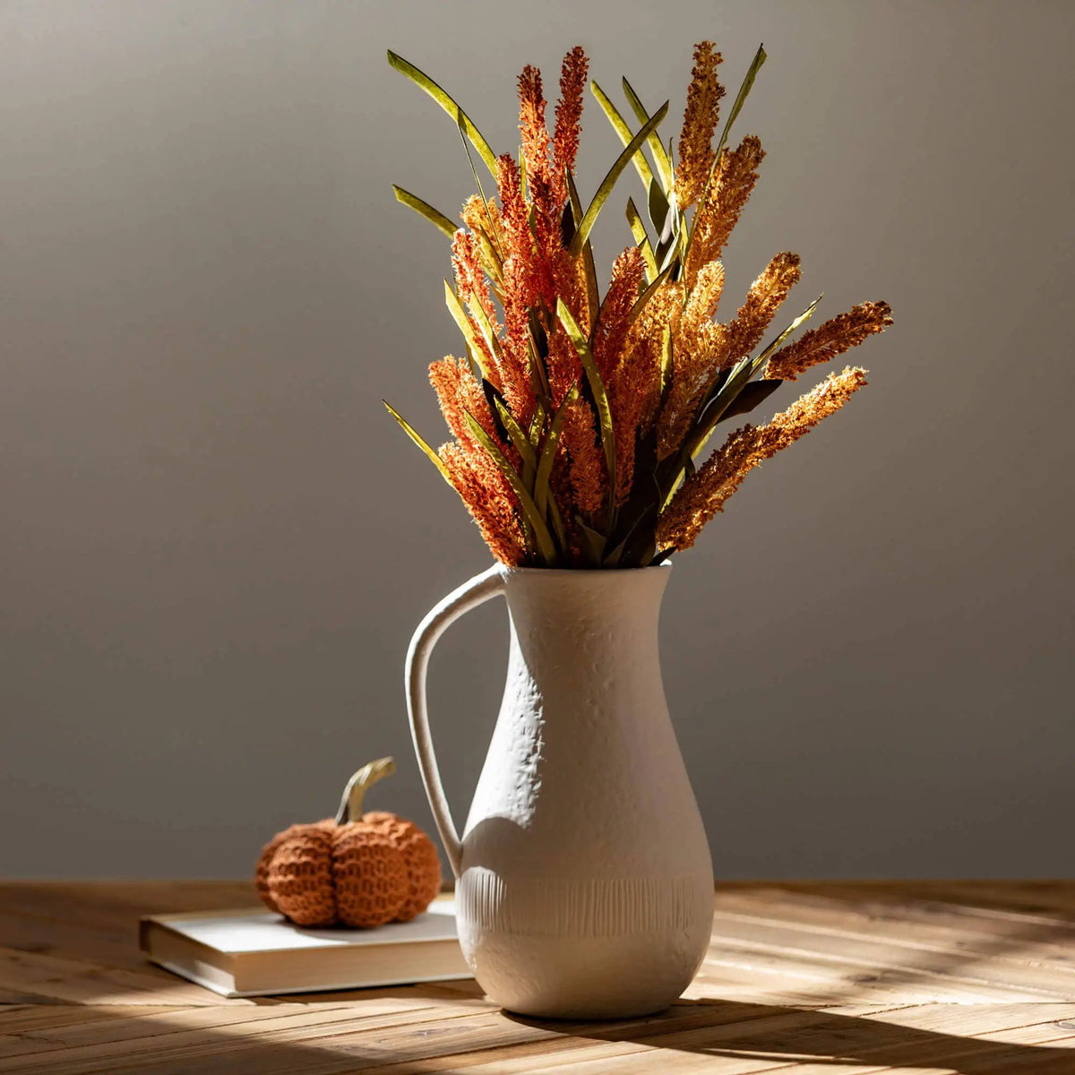 WHITE CHIFFON STONE PITCHER by Sullivans Home Decor