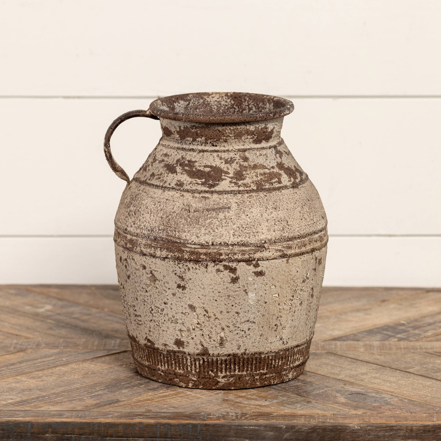 11.25" DISTRESSED METAL JUG - 49th & Magnolia