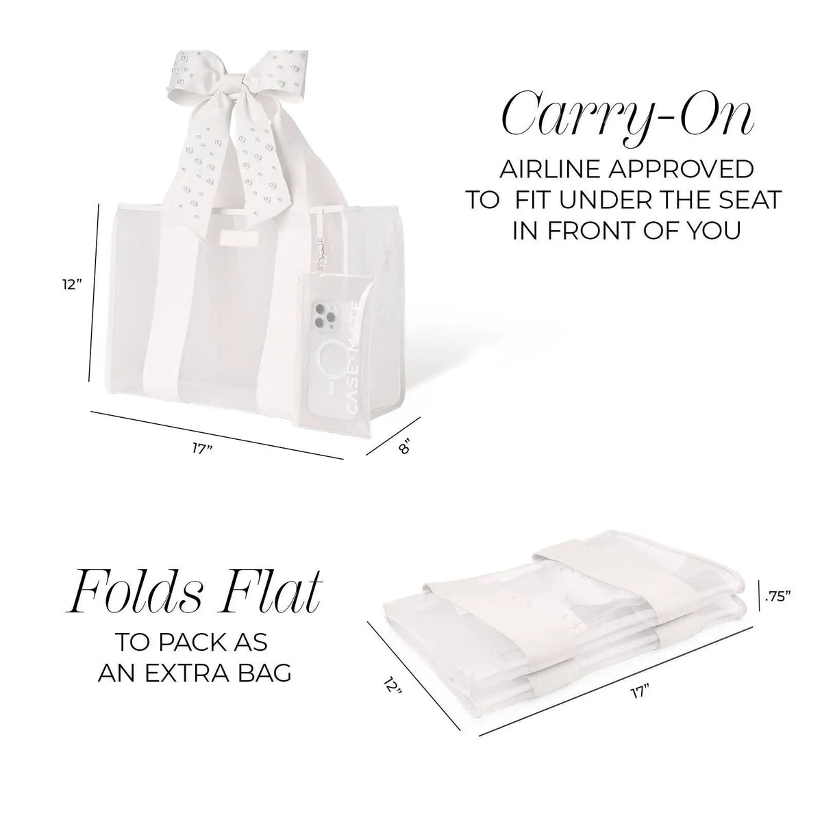 Case-Mate Ivory Pearl Bow Jelly Tote Bag by Case-Mate