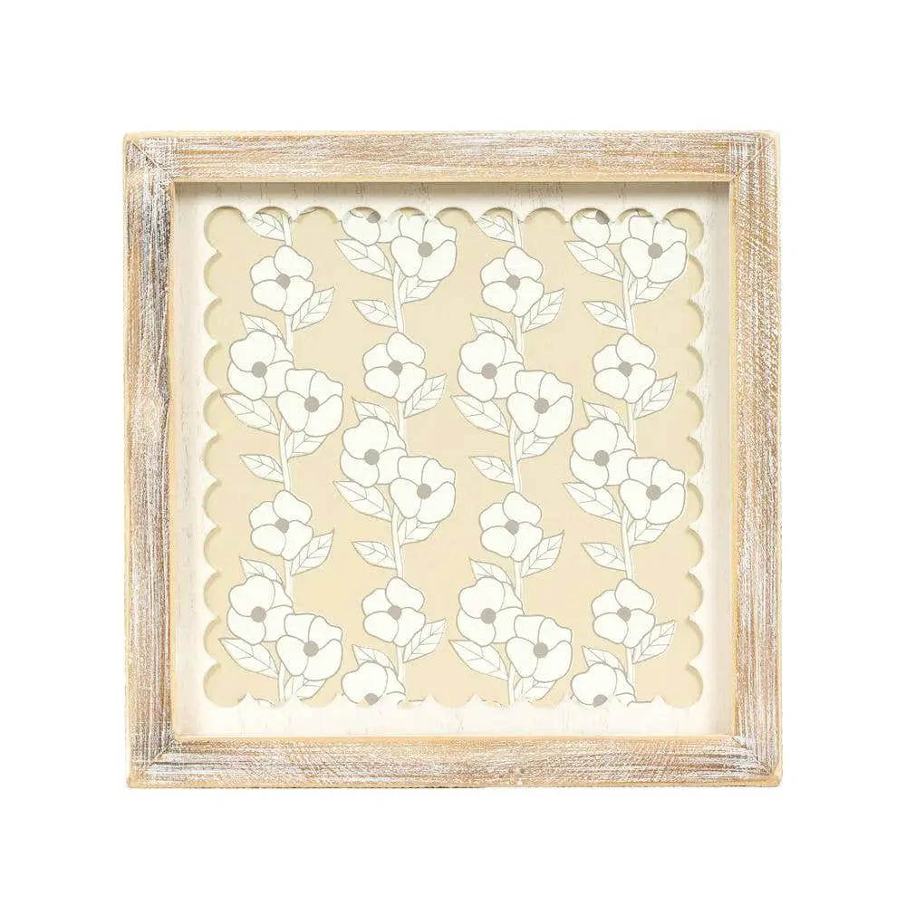 10x10 Flower Wood Frame Sign by Adams & Co.