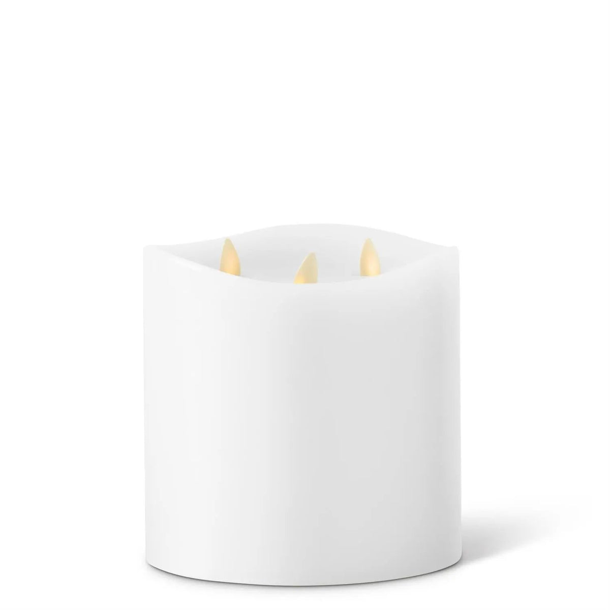 6" White Wax Luminara 3 Flame Indoor Pillar Candle by K&K Interiors