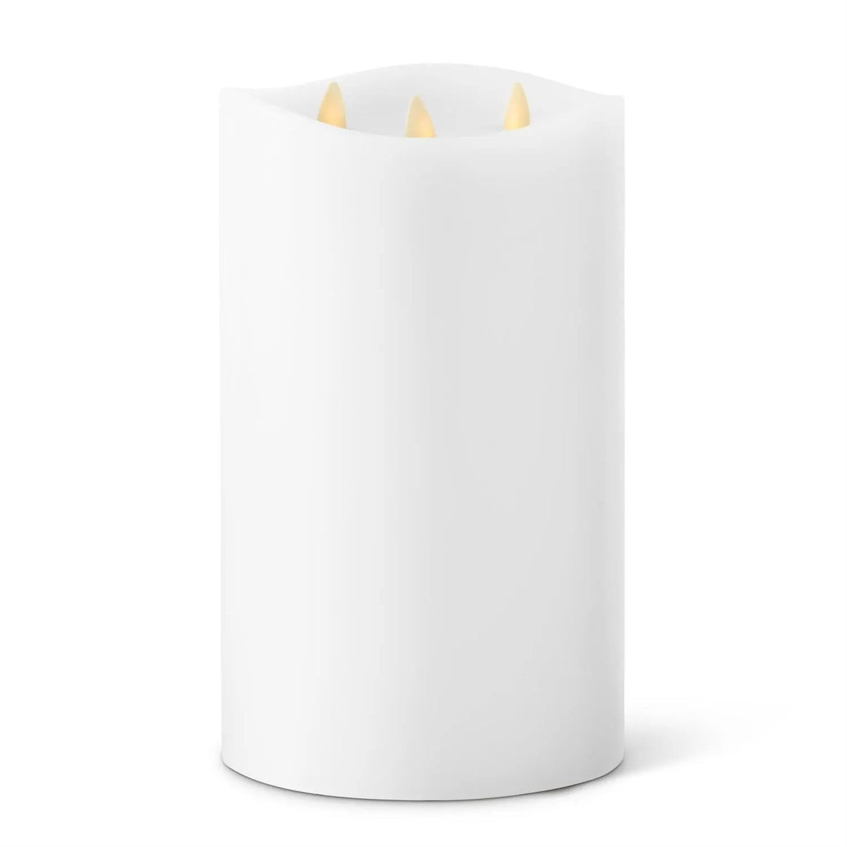 9.75" White Luminara Tri-Flame Pillar by K&K Interiors