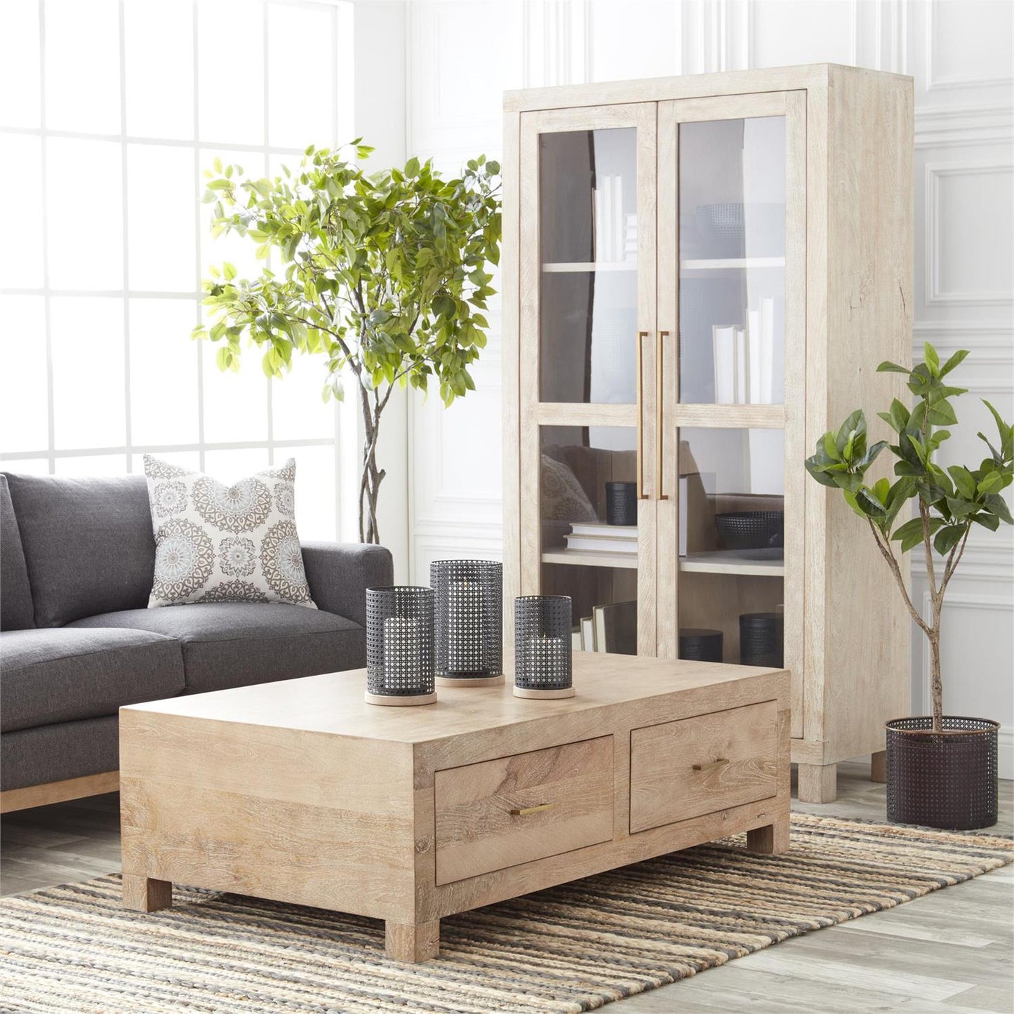 Charleston Light Mango Wood Coffee Table w/4 Drawers - 49th & Magnolia