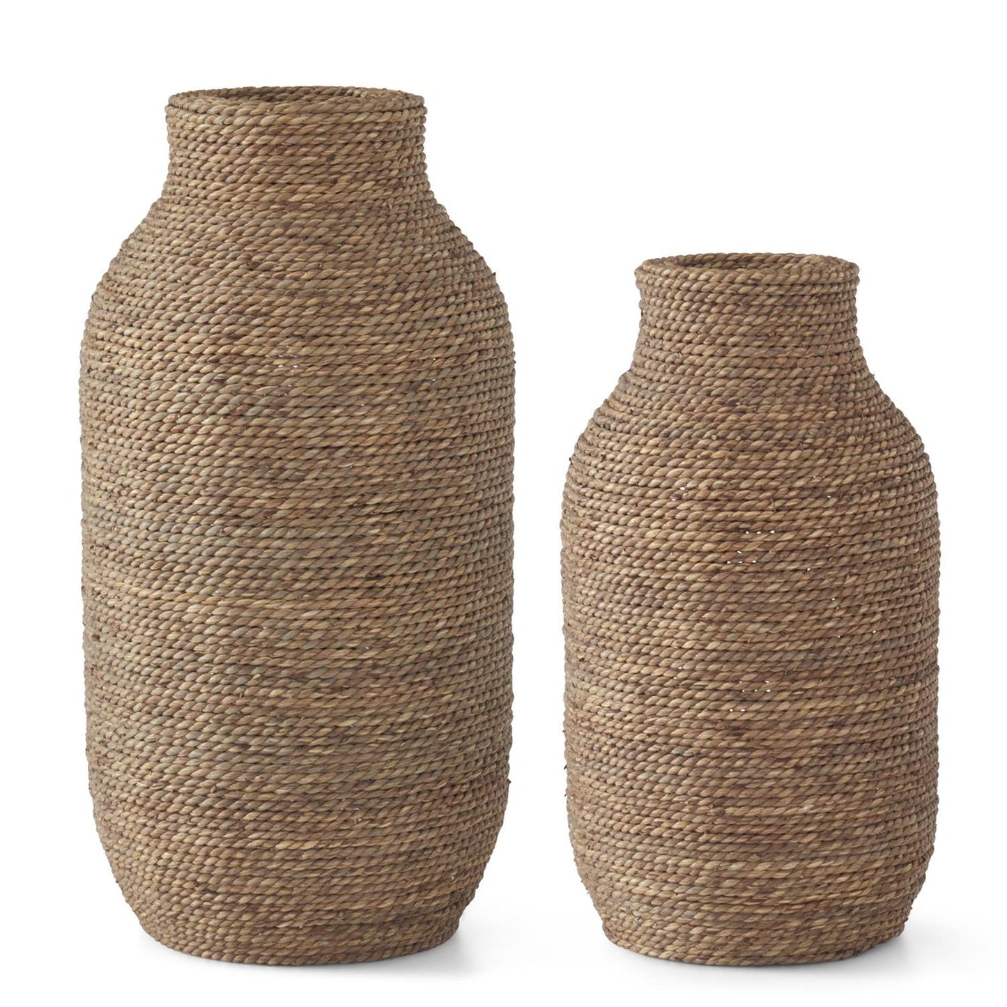 Woven Seagrass & Wood Vase - 49th & Magnolia