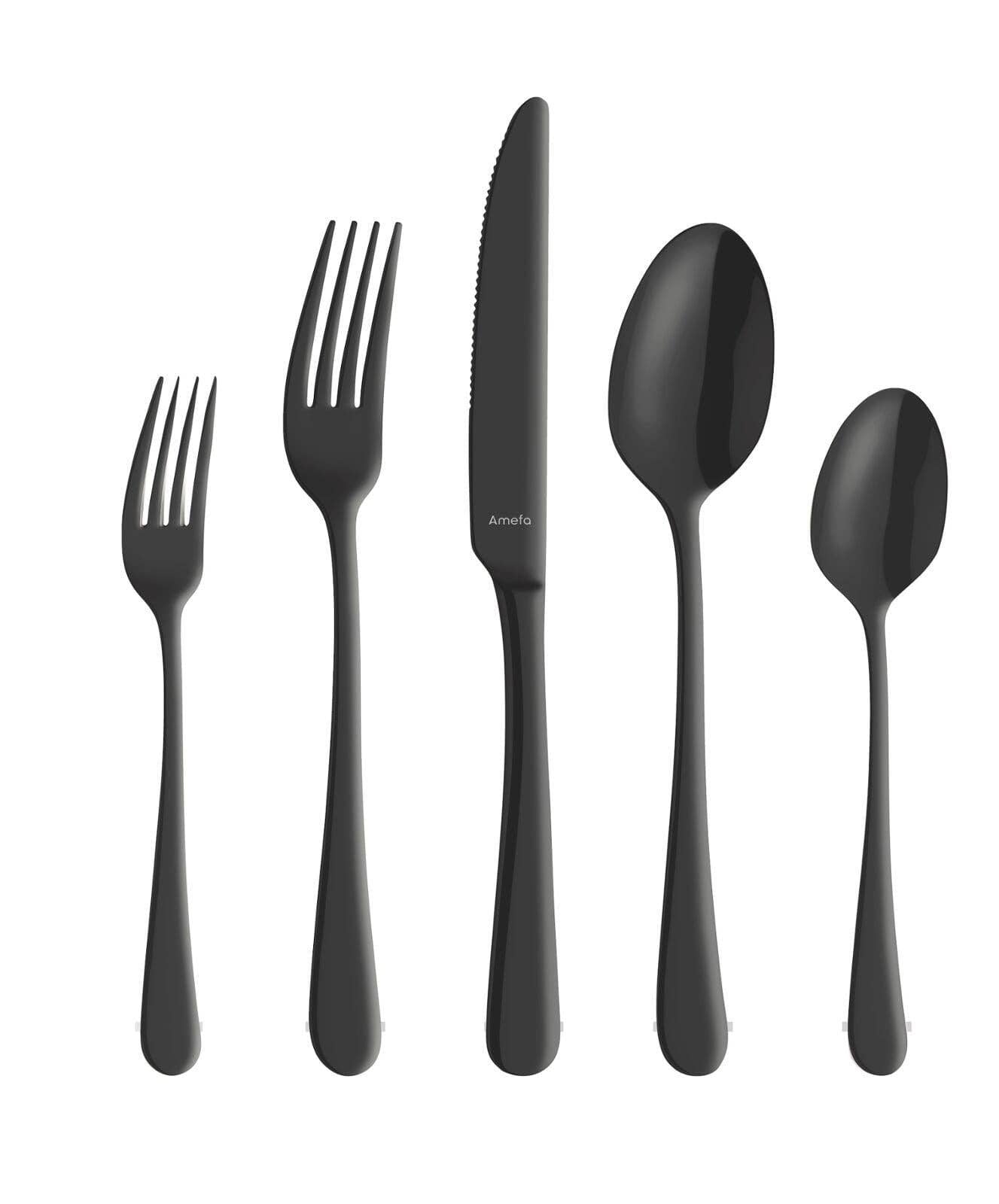 Knight Flatware Set Matte Black 20pcs - 49th & Magnolia