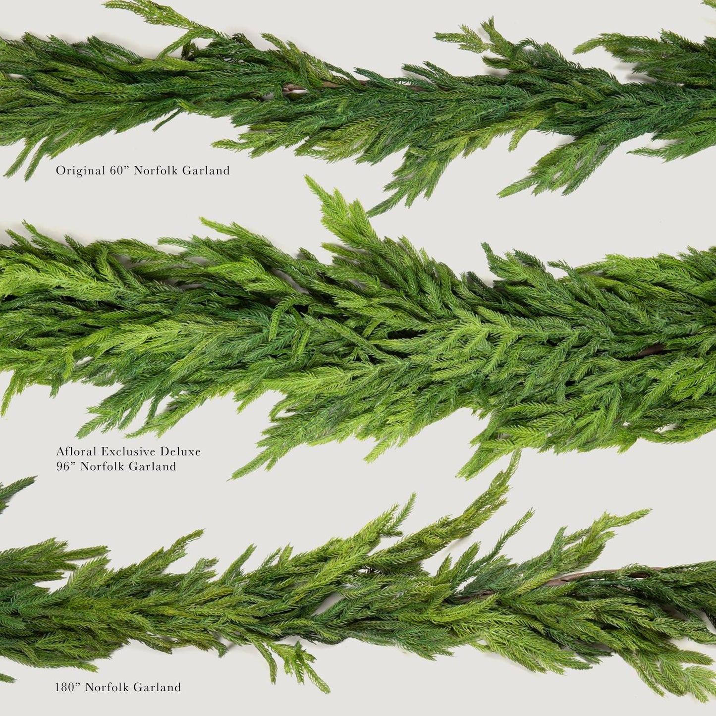 Real Touch Deluxe Norfolk Pine Garland - 96" - 49th & Magnolia