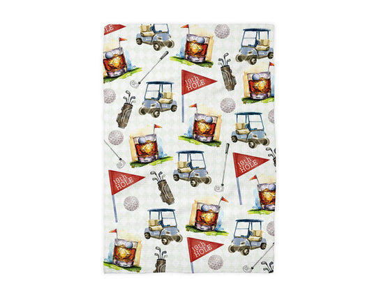Fathers Day Golf Cocktail 19th Hole Golfing Towel Gift Best by Canary Road