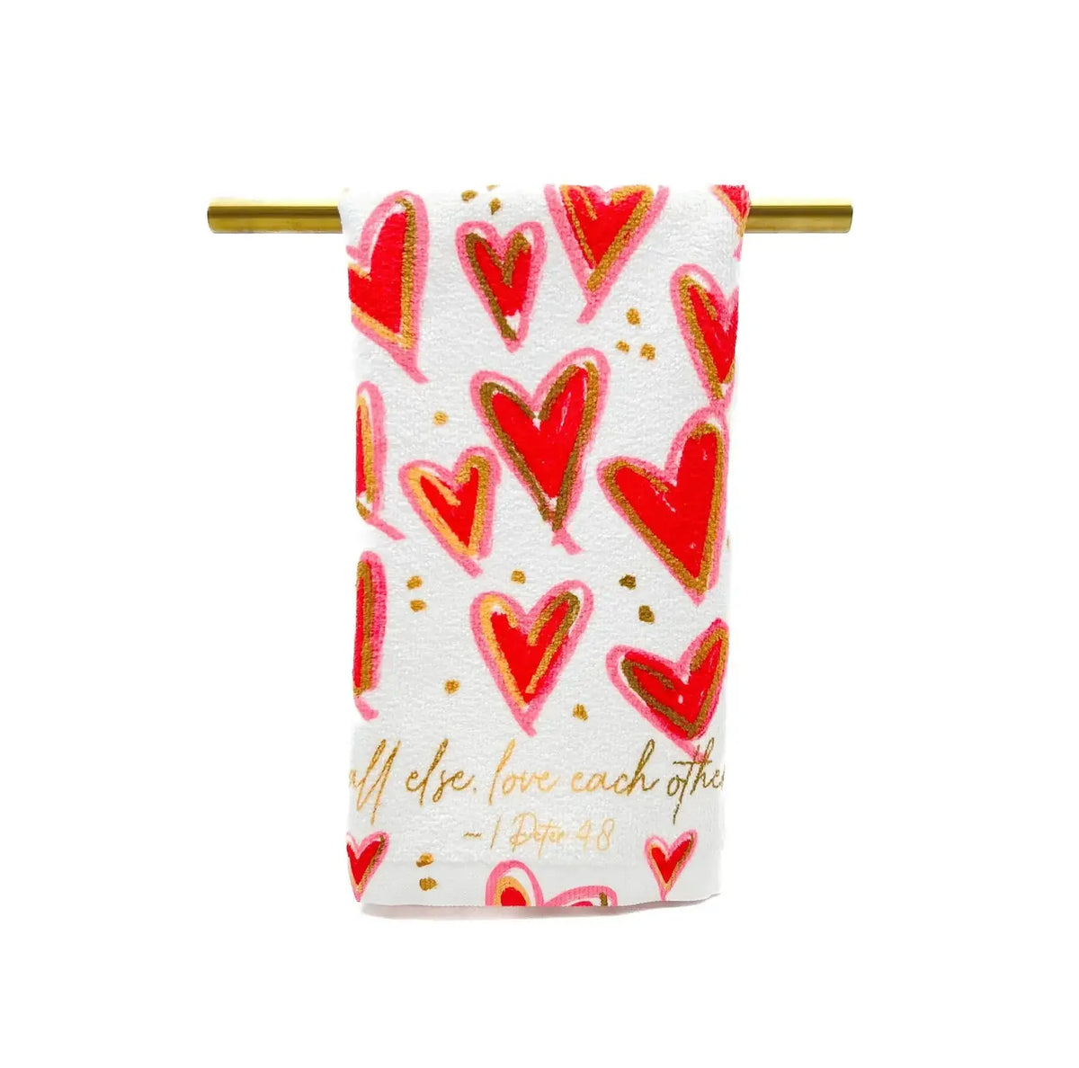 Love Each Other Deeply Tea Towel by Rachel Brooks Design, LLC