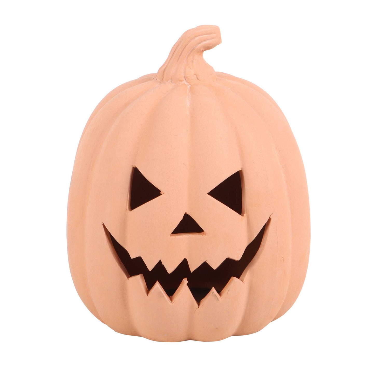 6" Terracotta Halloween Pumpkin Decoration