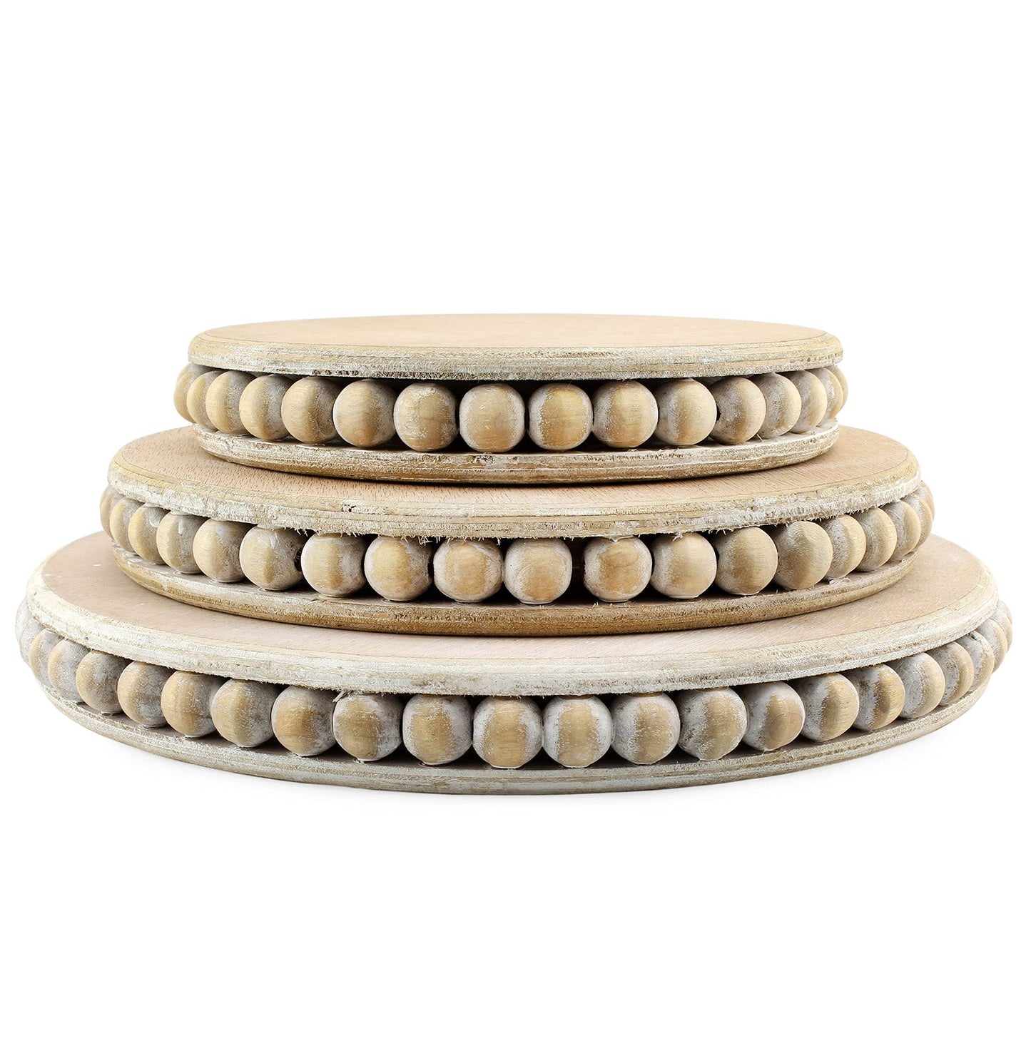 Beaded Pedestal Tiered Stands (Set of 3) - 49th & Magnolia