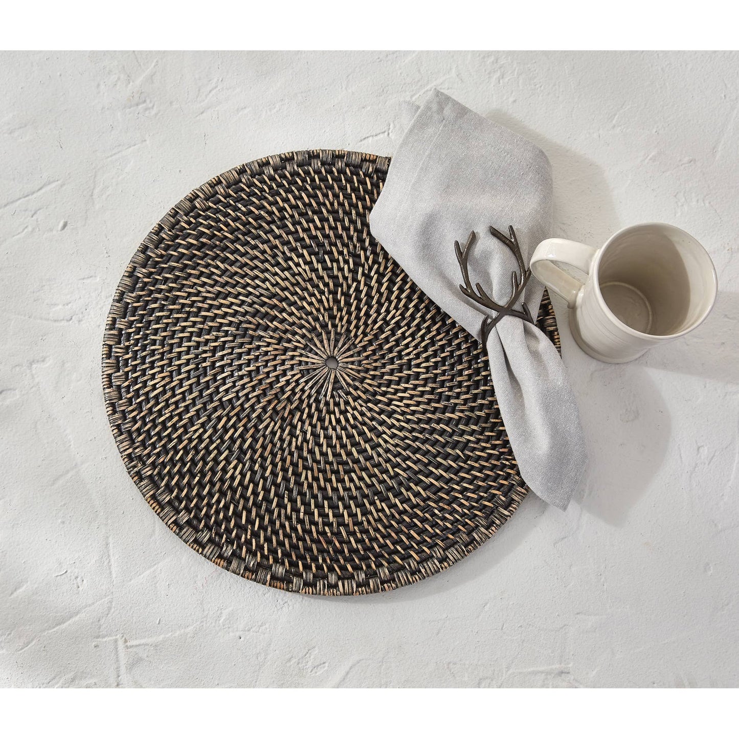 Rattan Charger - Black - 49th & Magnolia