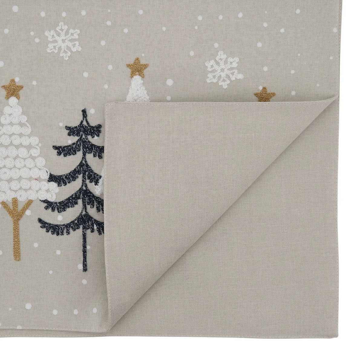 Embroidered Christmas Trees Runner by Saro Lifestyle