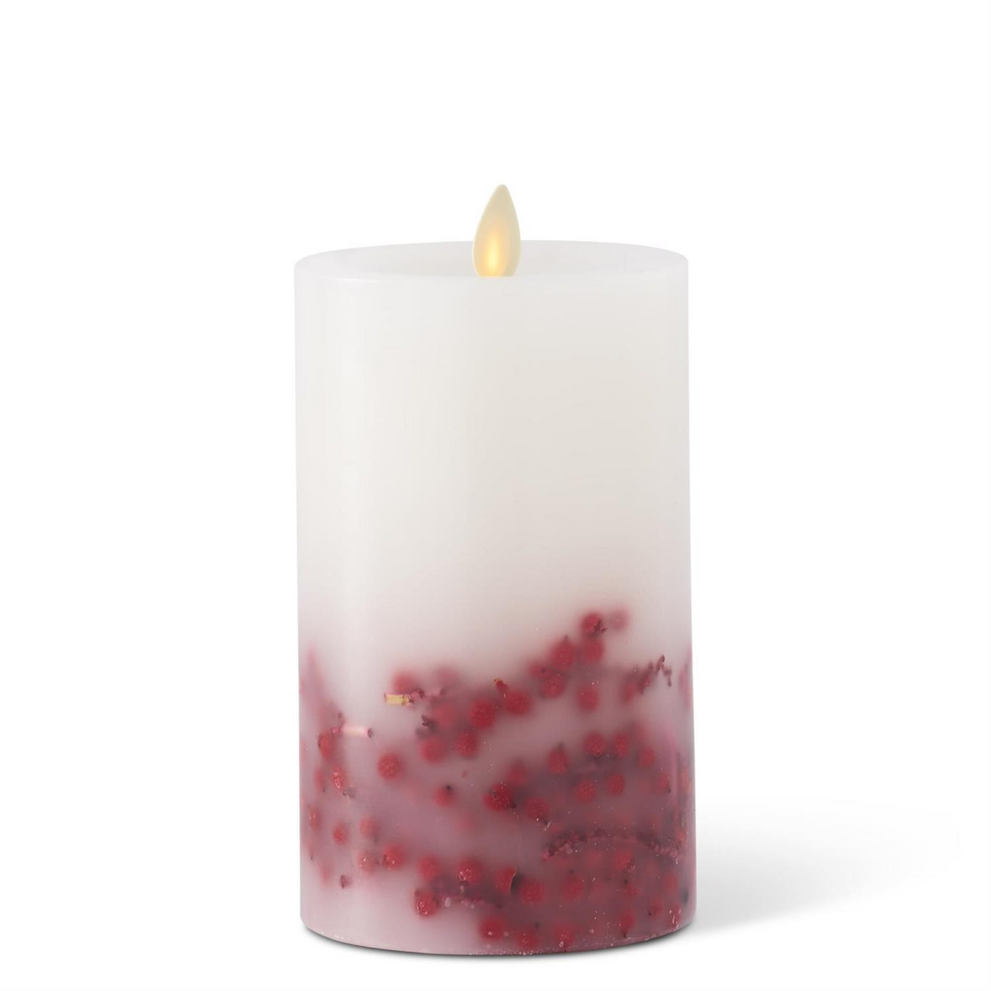 3.5 x 6.5 Inch White Wax Berry Indoor Pillar Luminara Candle - 49th & Magnolia