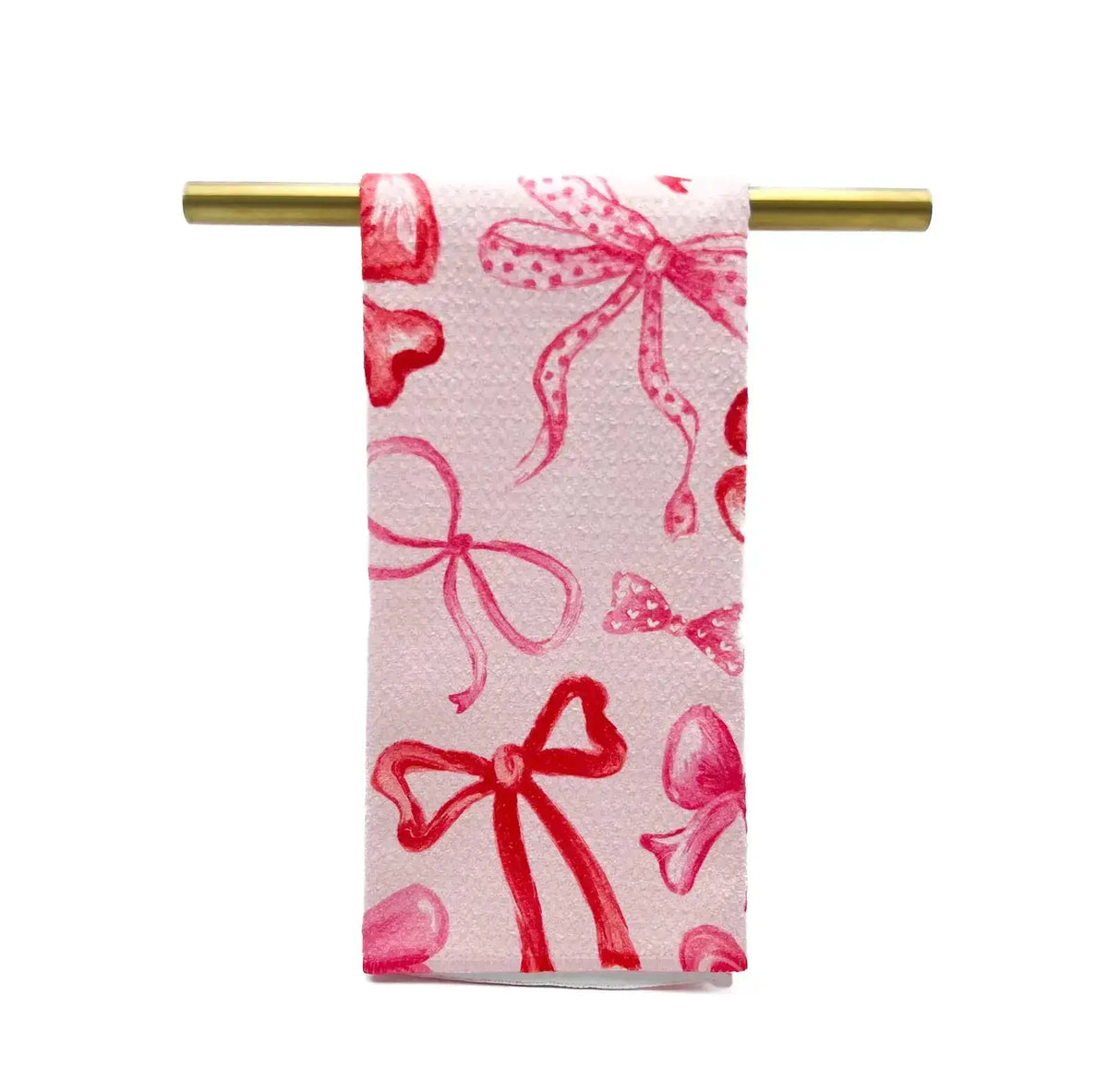 Valentines Bows Tea Towel by Rachel Brooks Design, LLC