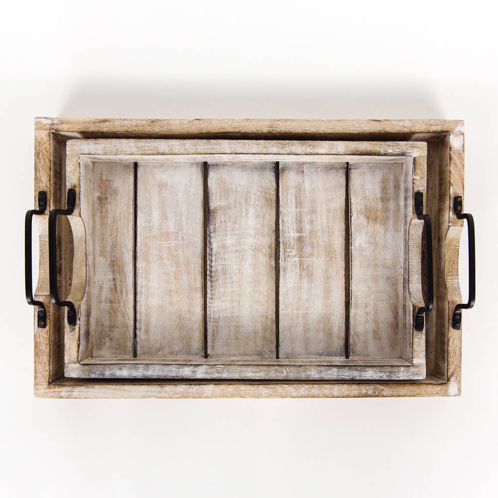 Mango Wood Nested Trays (Set of 2) - 49th & Magnolia