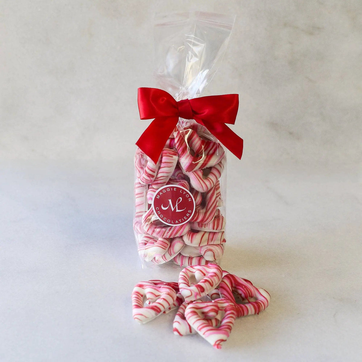 Valentine's 5oz White Chocolate Covered Heart Shaped Pretzel by Maggie Lyon Chocolatiers