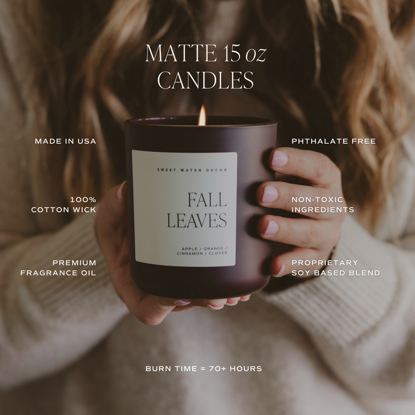 Fall Leaves Soy Candle - 15 oz Matte Jar