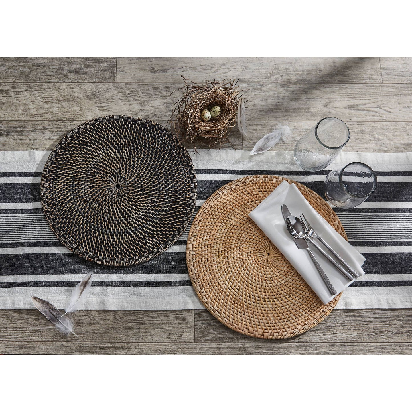 Rattan Charger - Black - 49th & Magnolia