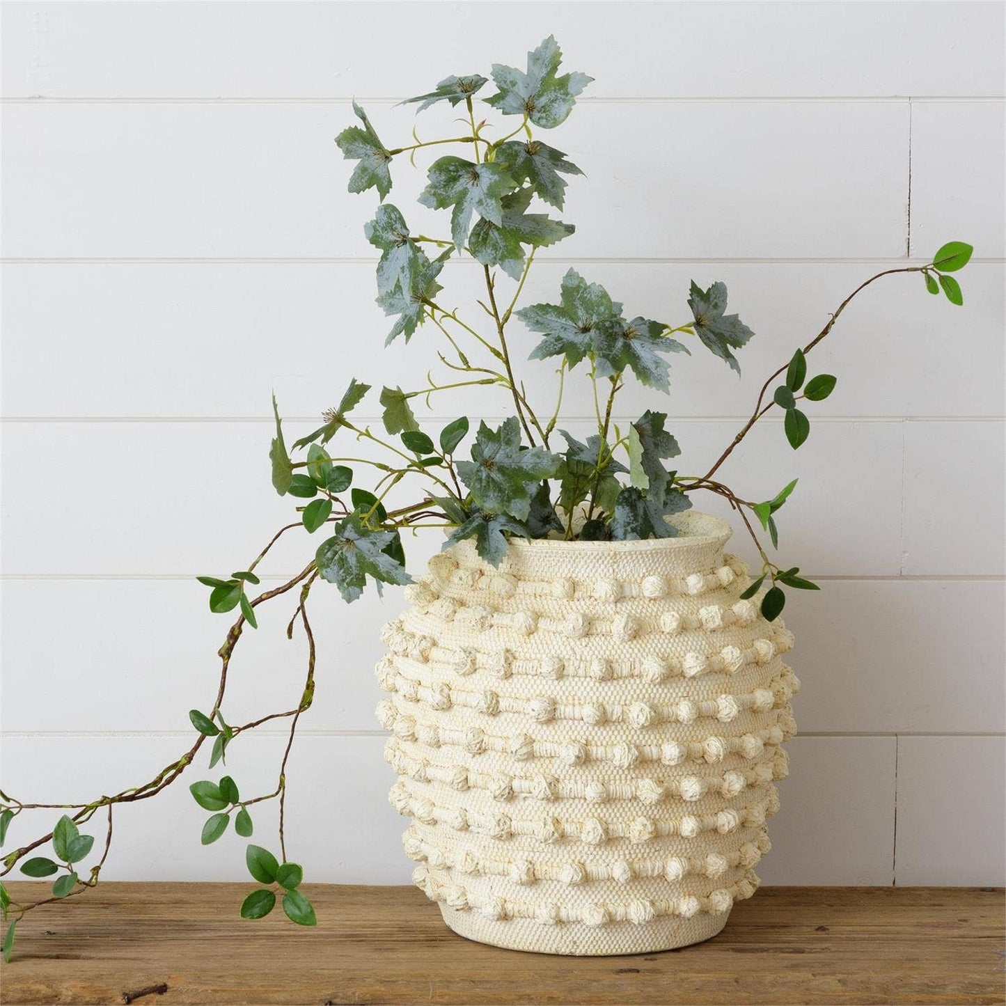 Ivory Textured Knot Cement Vase - 49th & Magnolia