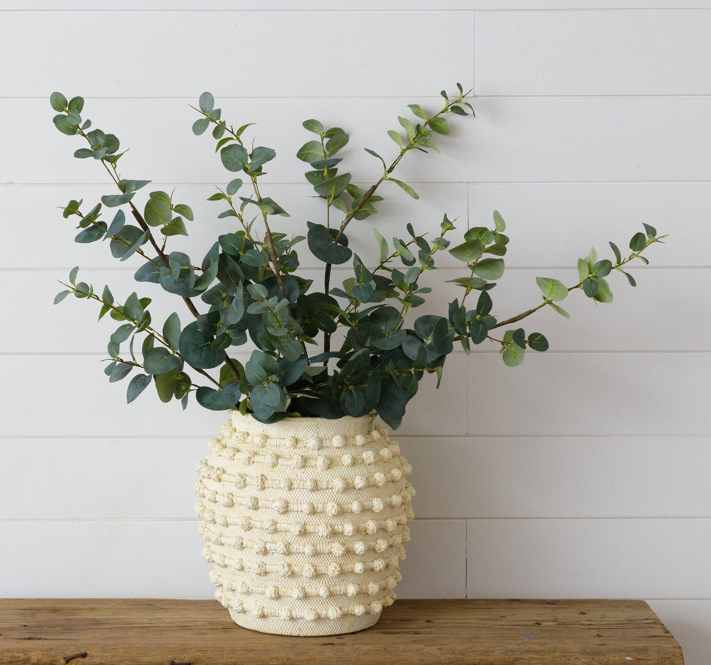 Ivory Textured Knot Cement Vase - 49th & Magnolia