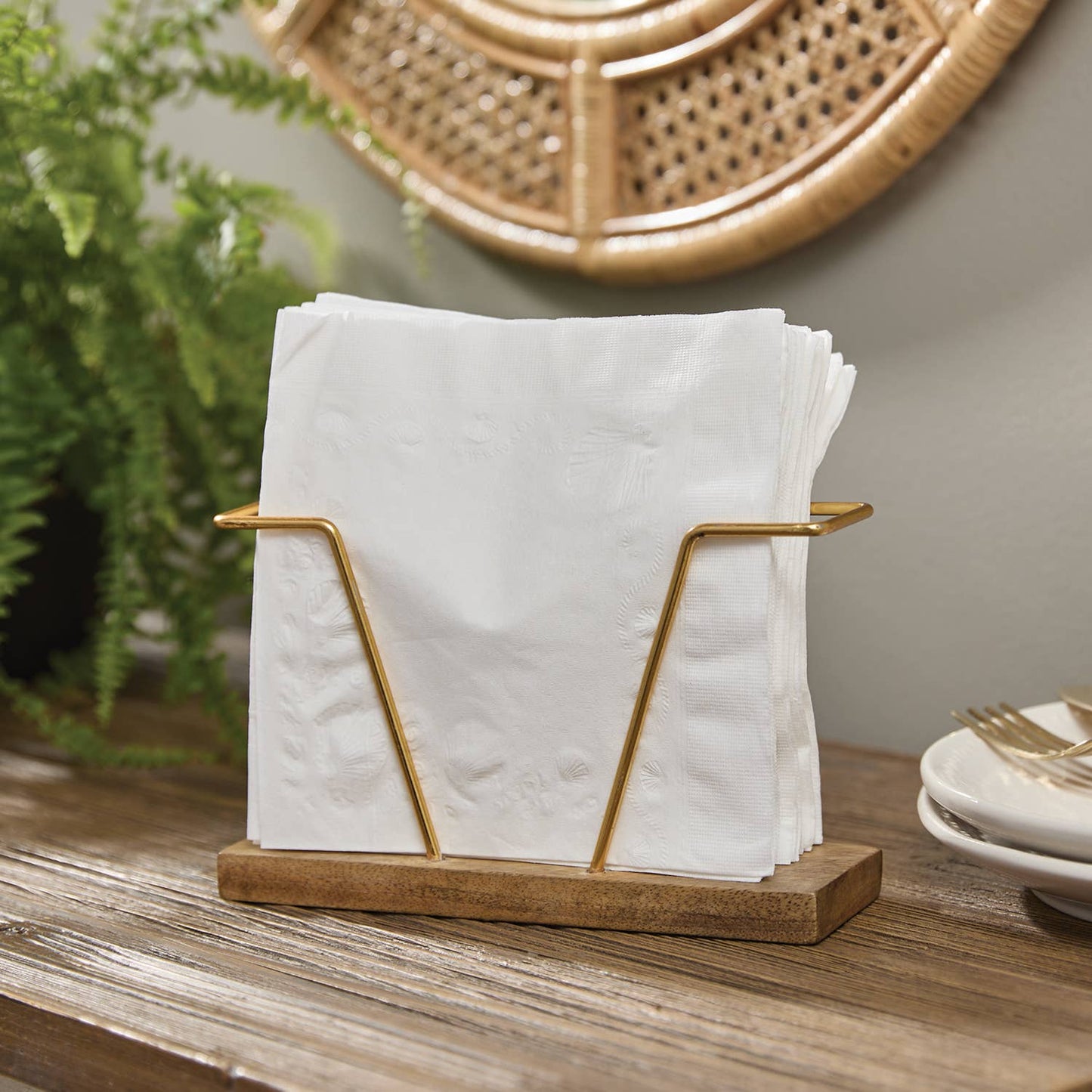 Wood Gold Bar Napkin Holder - 49th & Magnolia