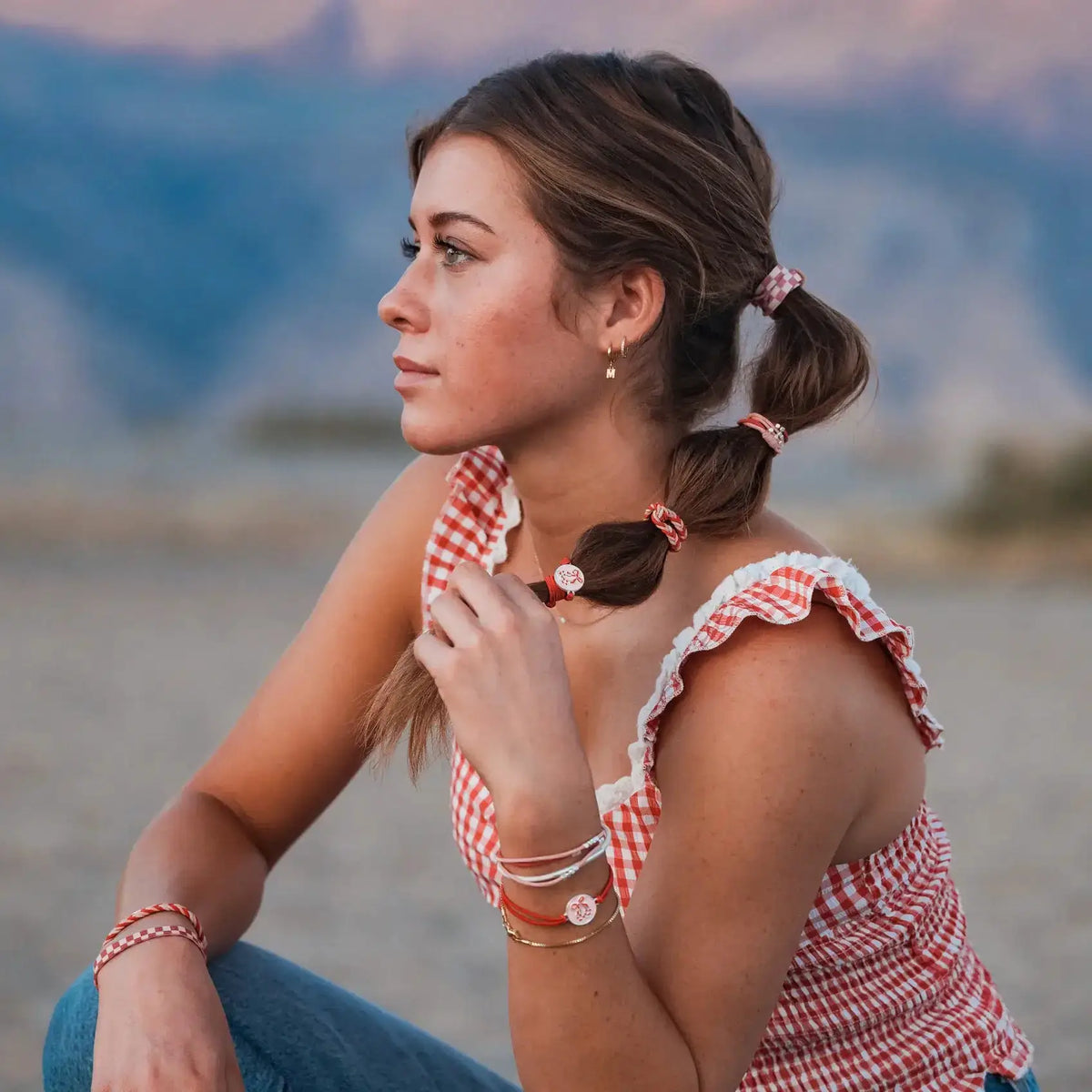 "Sweet" Pink Cherry Hair Tie Bracelets by K'lani hair tie bracelets