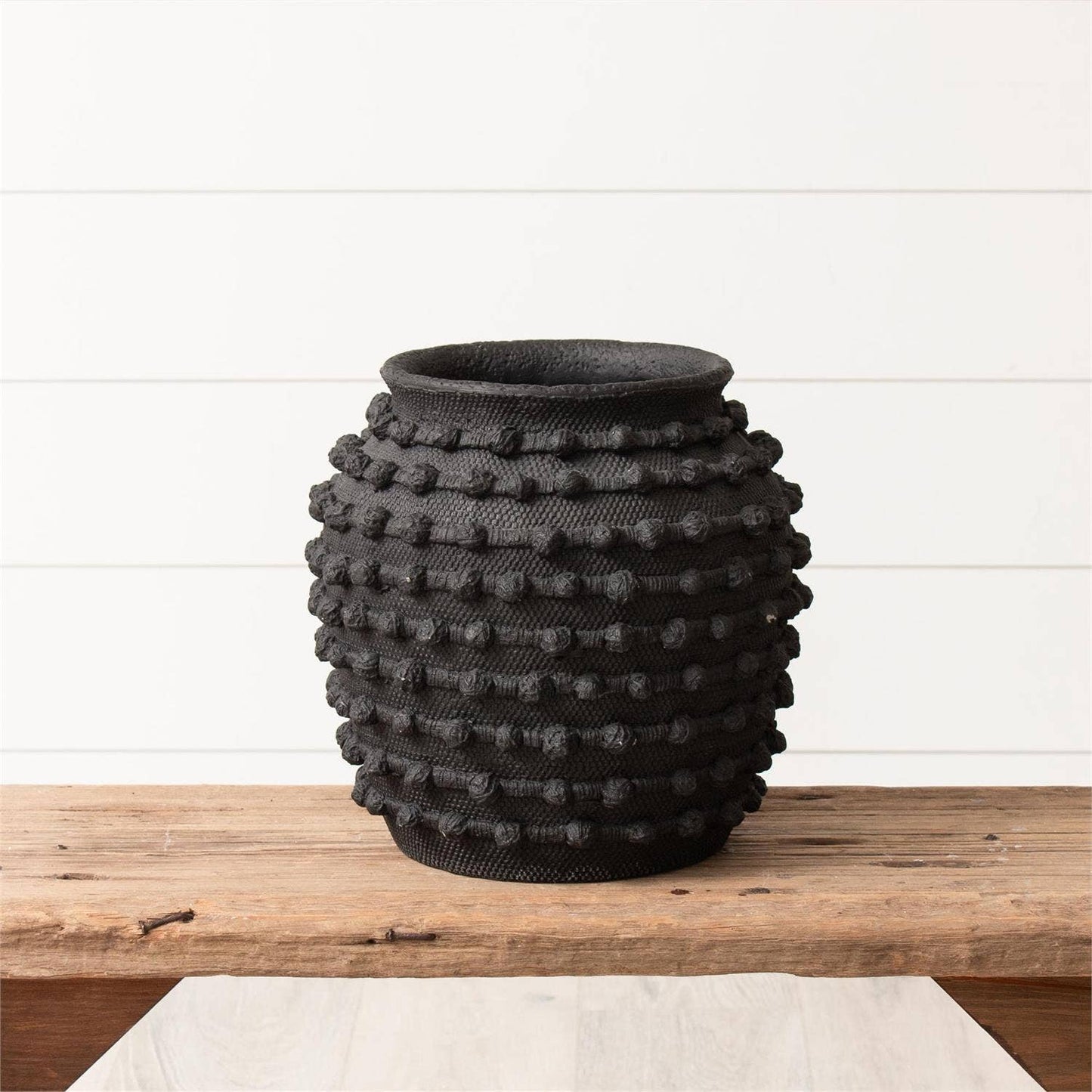 Black Textured Knot Cement Vase - 49th & Magnolia