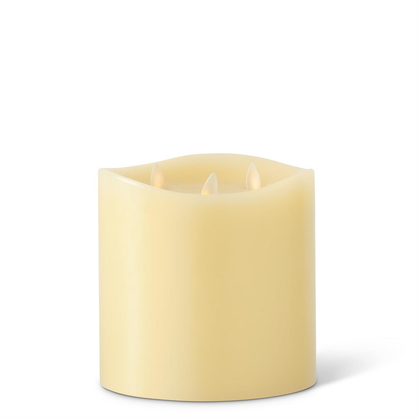 6 in Ivory Luminara 3 Flame Pillar Candle - 49th & Magnolia