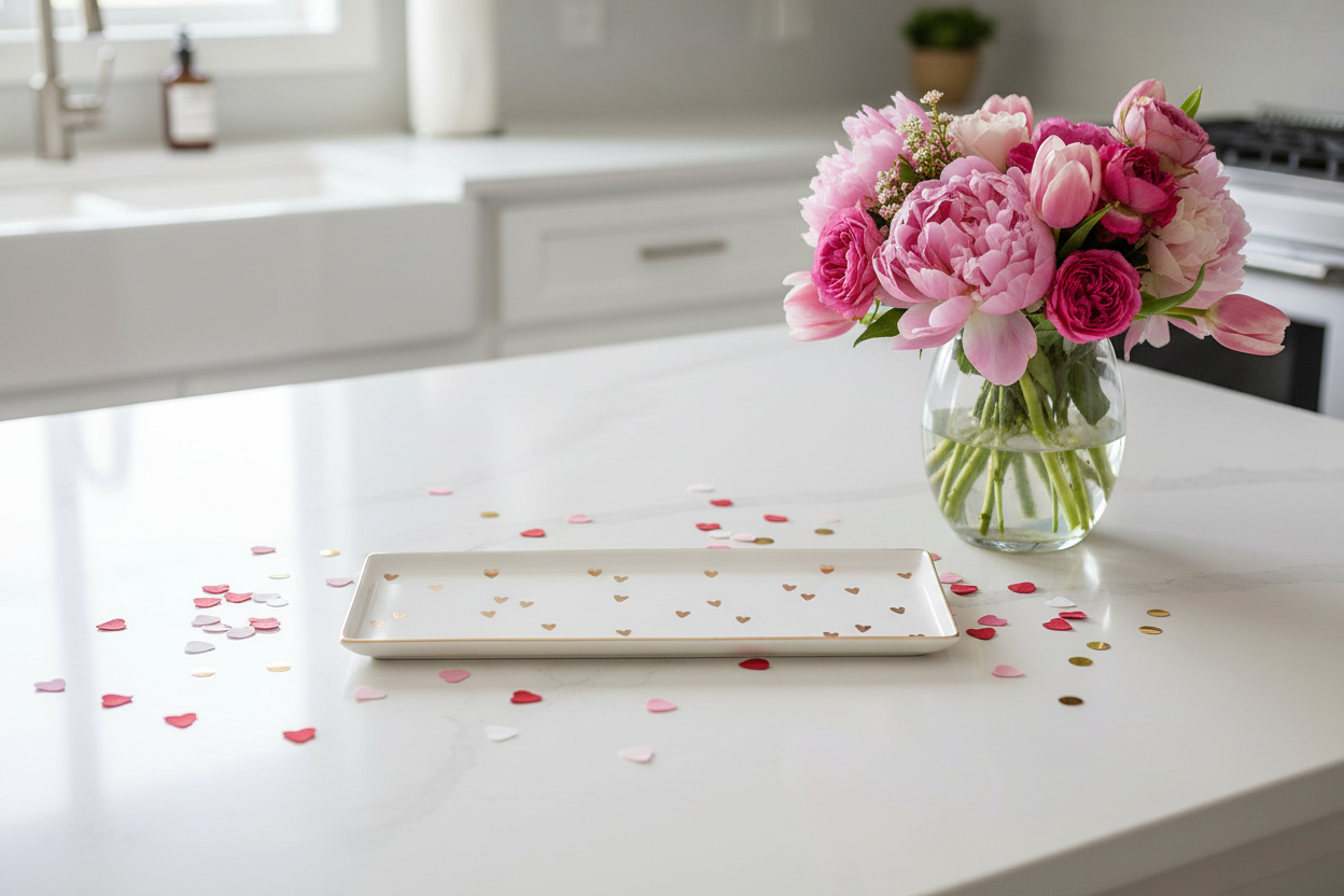 Gold Foil Hearts Ceramic Tray