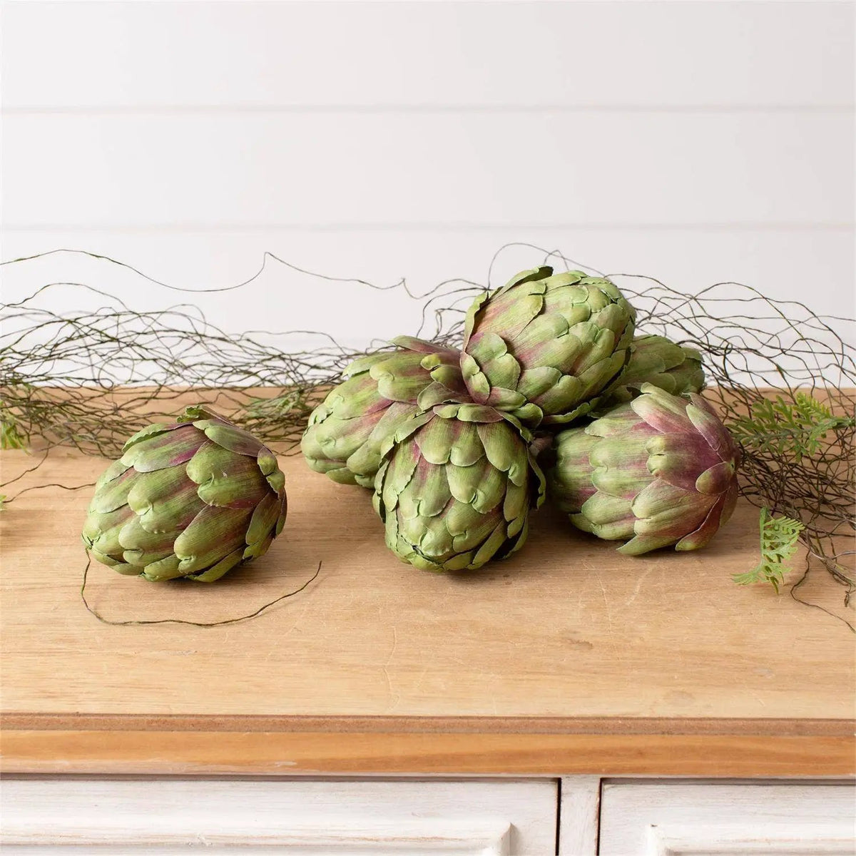 Green & Burgundy Faux Artichoke (Set of 6) by Audrey's Home & Gift