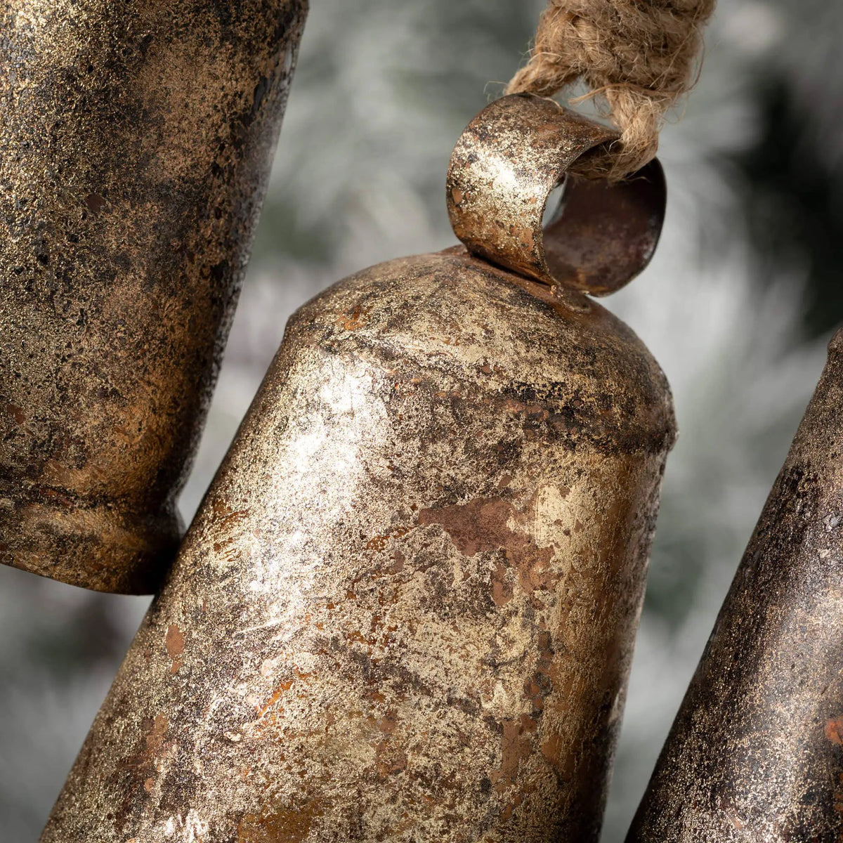 RUSTIC BELL ORNAMENT TRIO (Set of 3) by Sullivans Home Decor