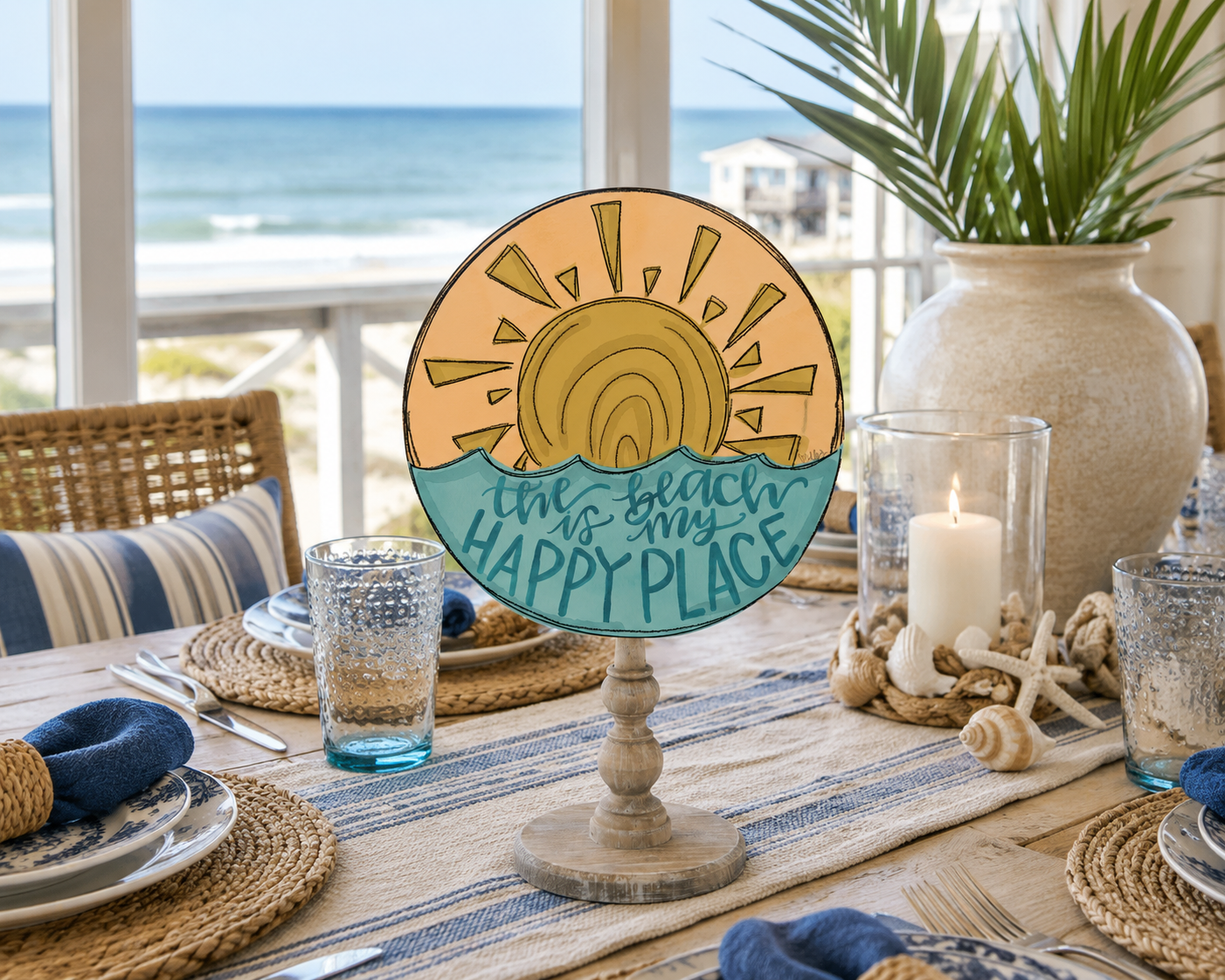 The Beach Is My Happy Place Topper (Base Sold Separately)