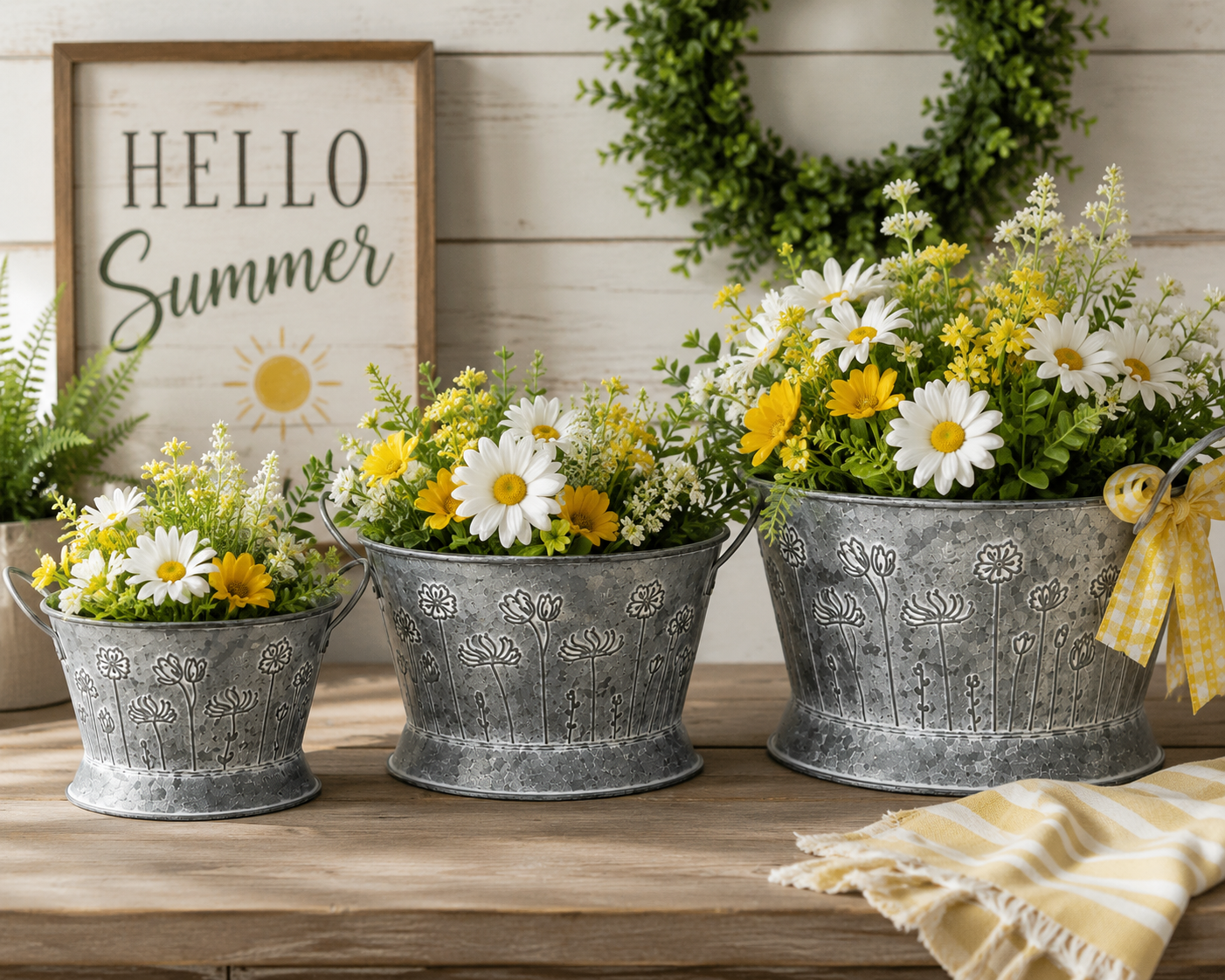TWO HANDLE FLOWER BUCKETS (3 Sizes)
