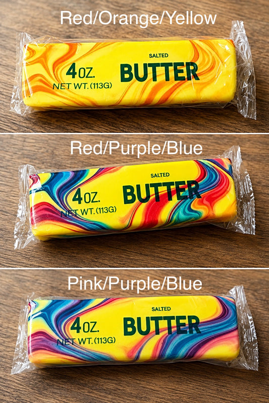Tie Dye Butter Squishy – Viral “Looks Like Butter” Stress (3 colors)