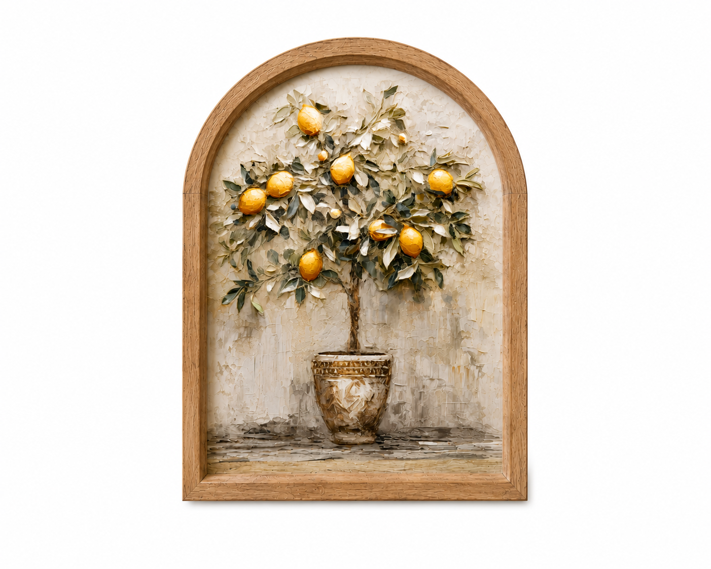 Arch Top Lemon Tree Framed Art
