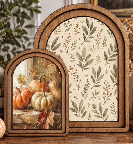 Autumn Harvest Botanical Layered Arch Art Set by Redeemed Decor
