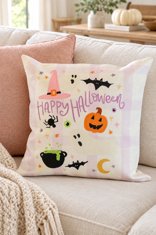 Happy Halloween Icons Square Pillow