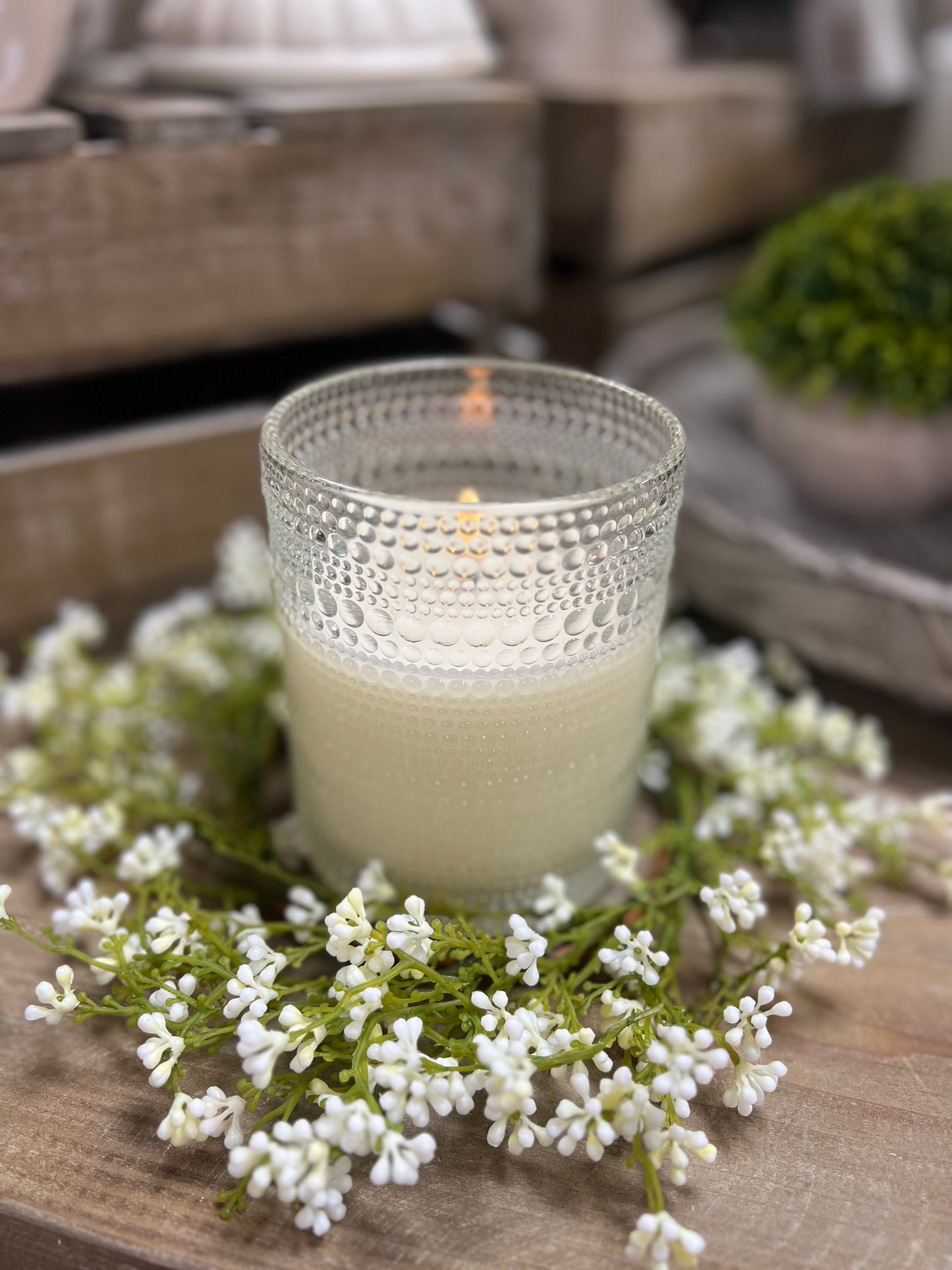 12" White Mini Berry Candle Ring - 49th & Magnolia