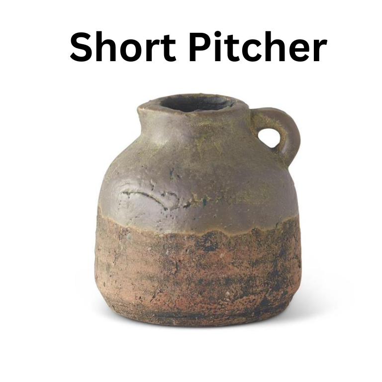 Ceramic Pot w/Gray Glazed Tops