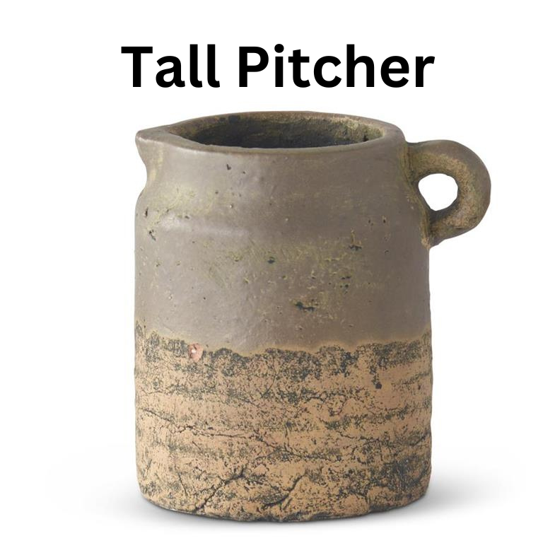 Ceramic Pot w/Gray Glazed Tops