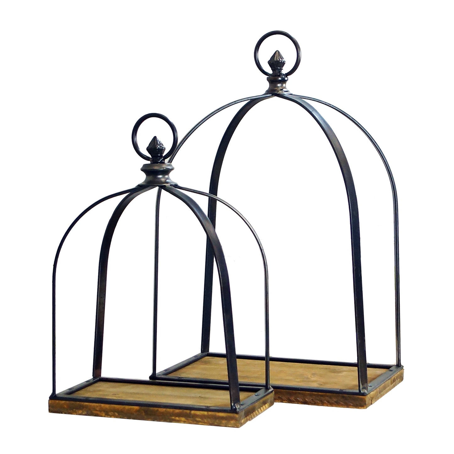 Black Metal and Wood Lanterns