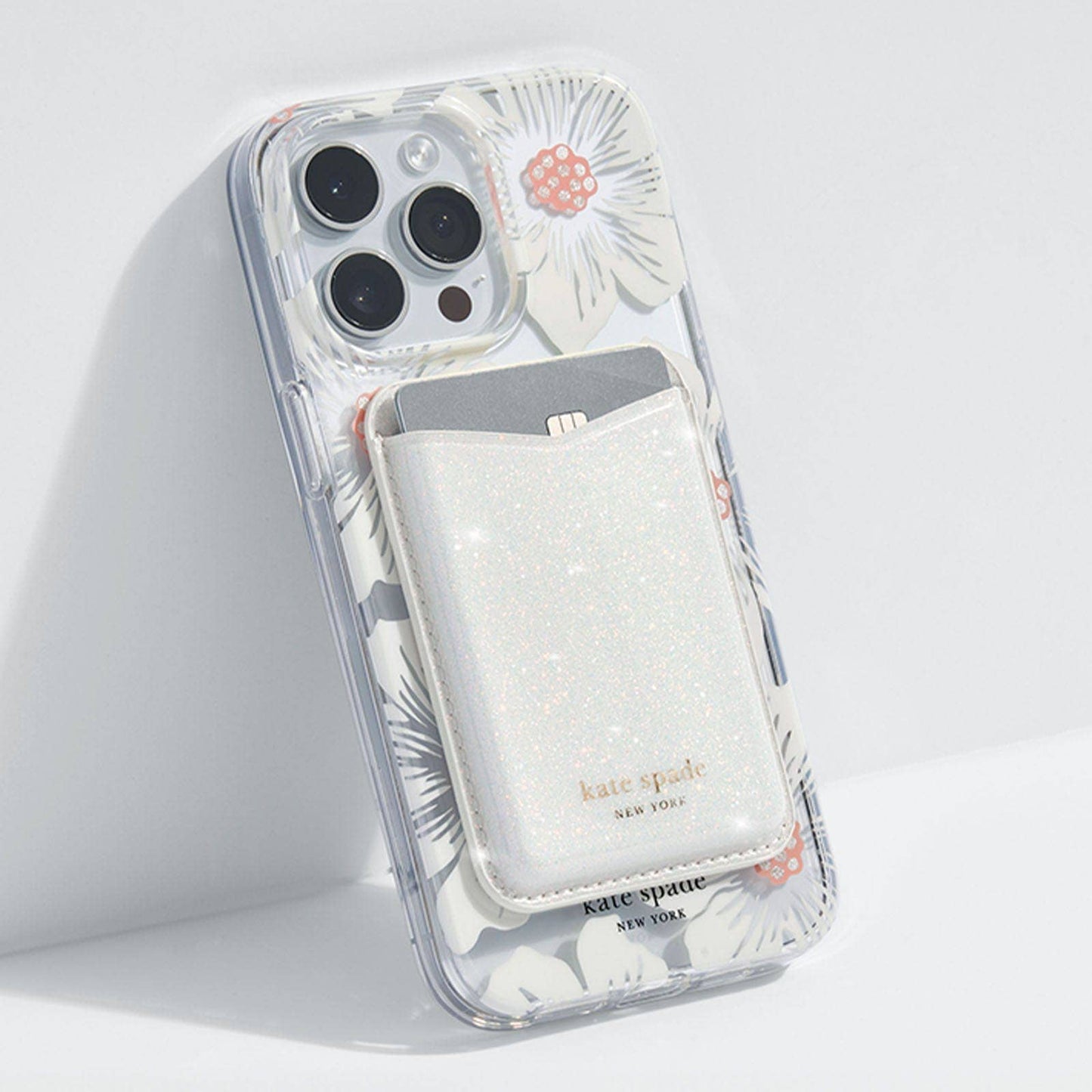 Kate Spade New York Wallet MagSafe White Glitter