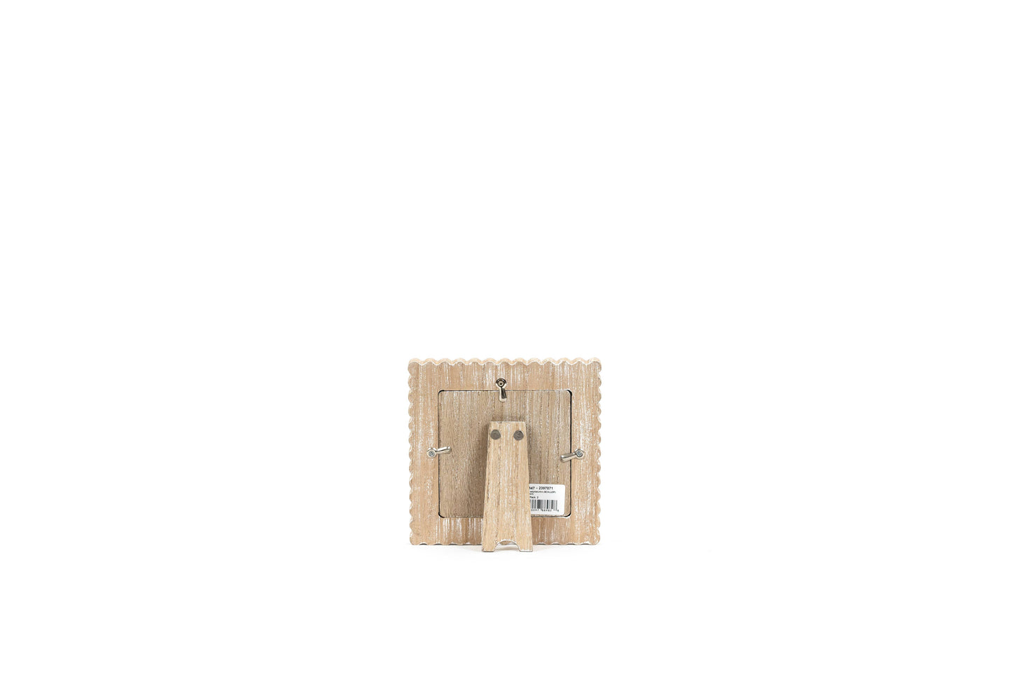 11847 - 6x6x1 wood photo frame (SCALLOP) ntrl/wh (4x4) pic - 49th & Magnolia