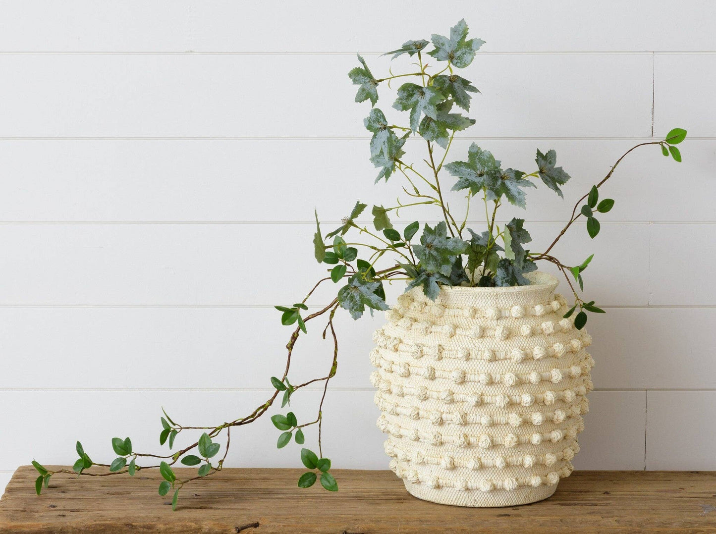 Ivory Textured Knot Cement Vase - 49th & Magnolia