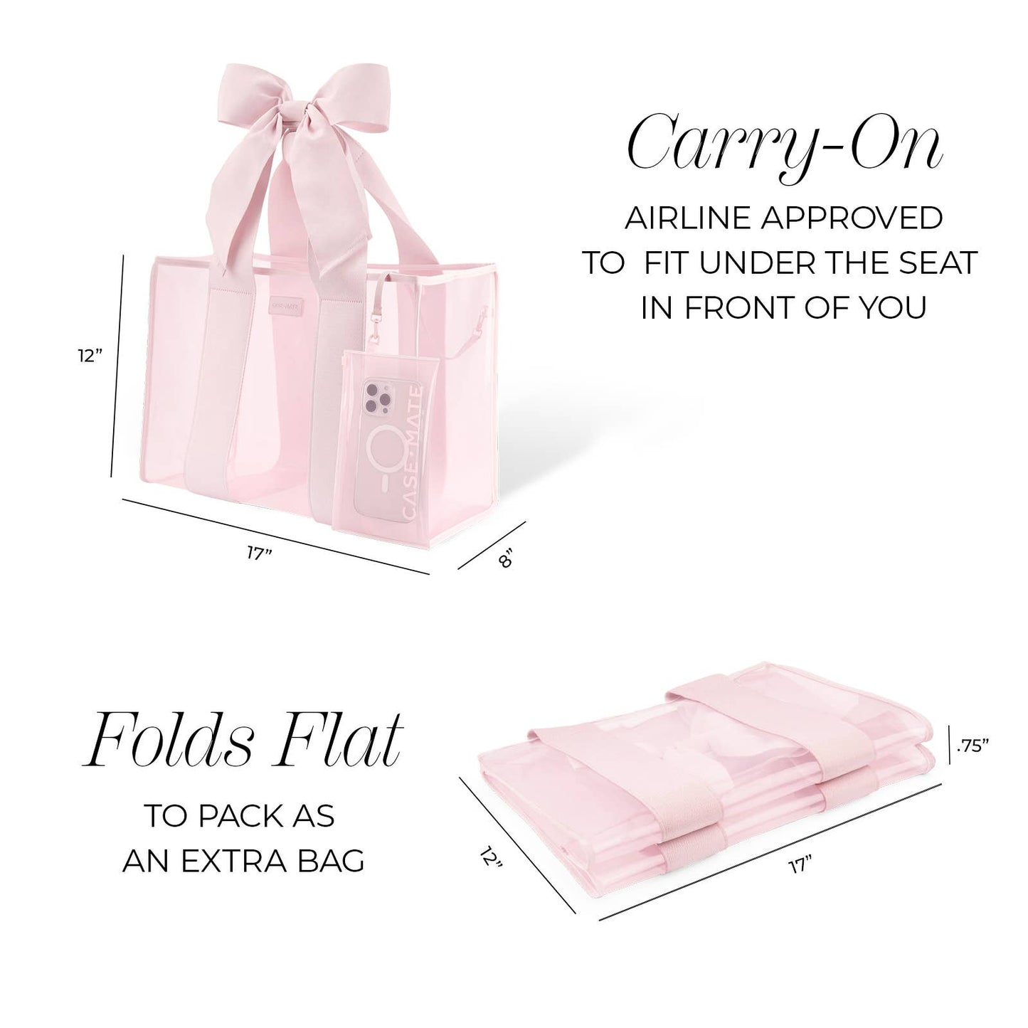 Case-Mate Ballet Pink Bow Jelly Tote Bag by Case-Mate